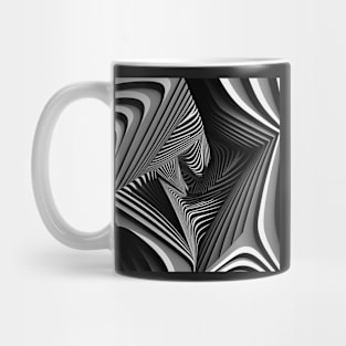 Trippy Line Art Generation Black and White Mug